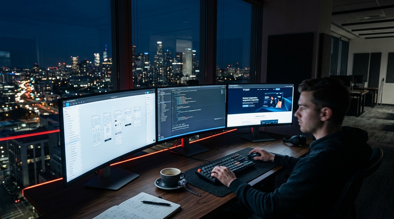 Web design studio workspace