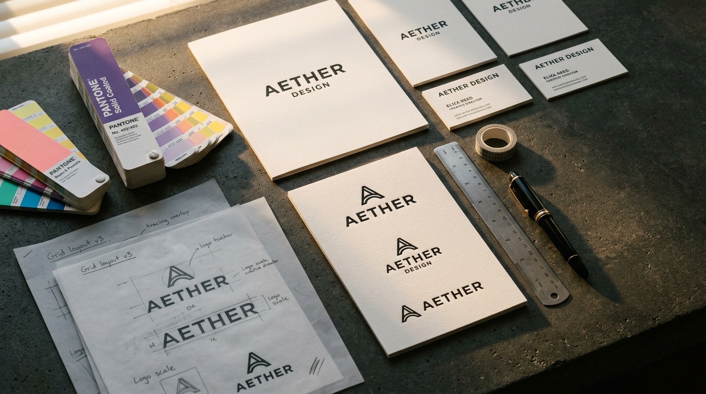 Graphic design studio workspace