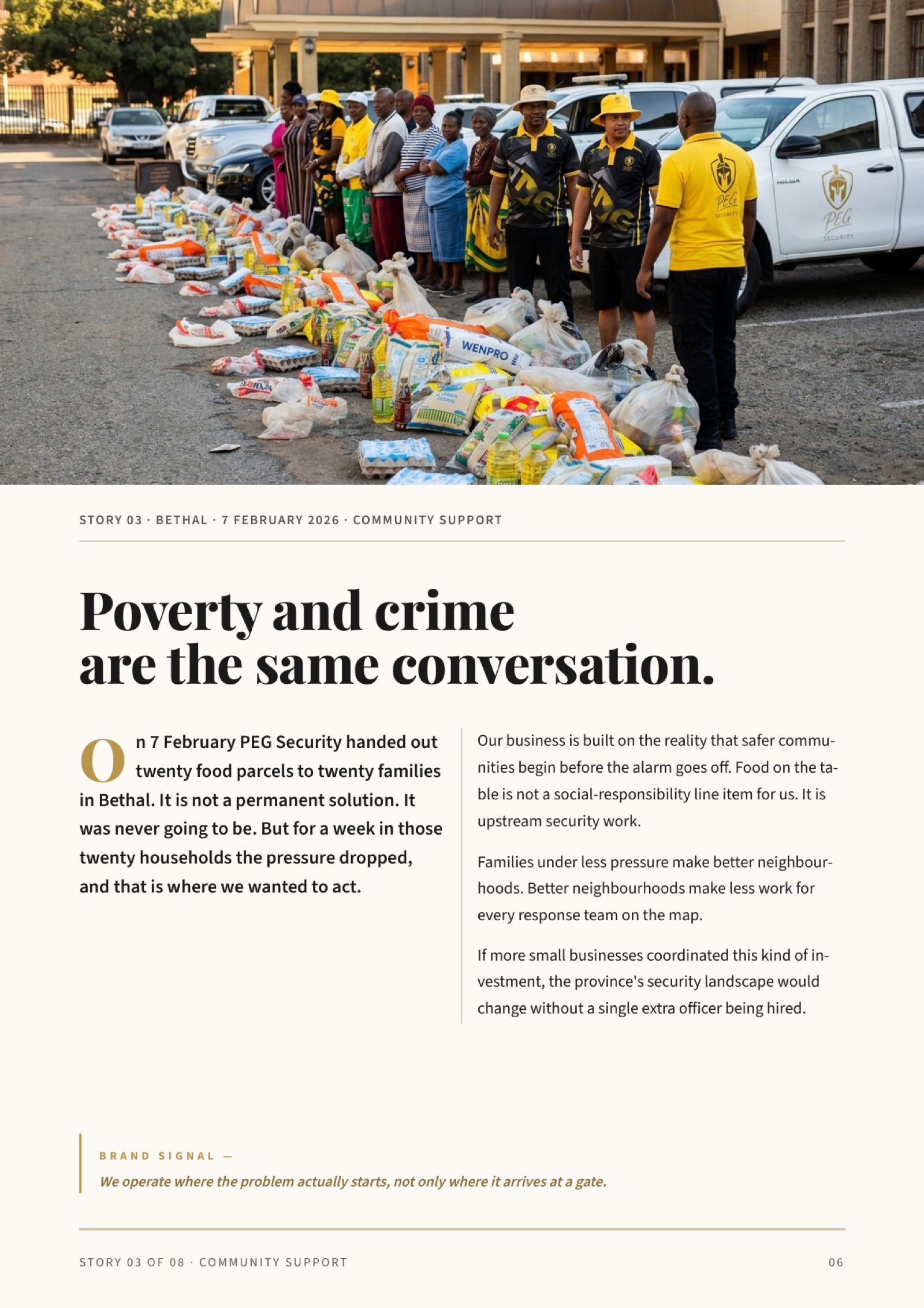 Story 03 - Twenty households, one week's relief - food parcel distribution story