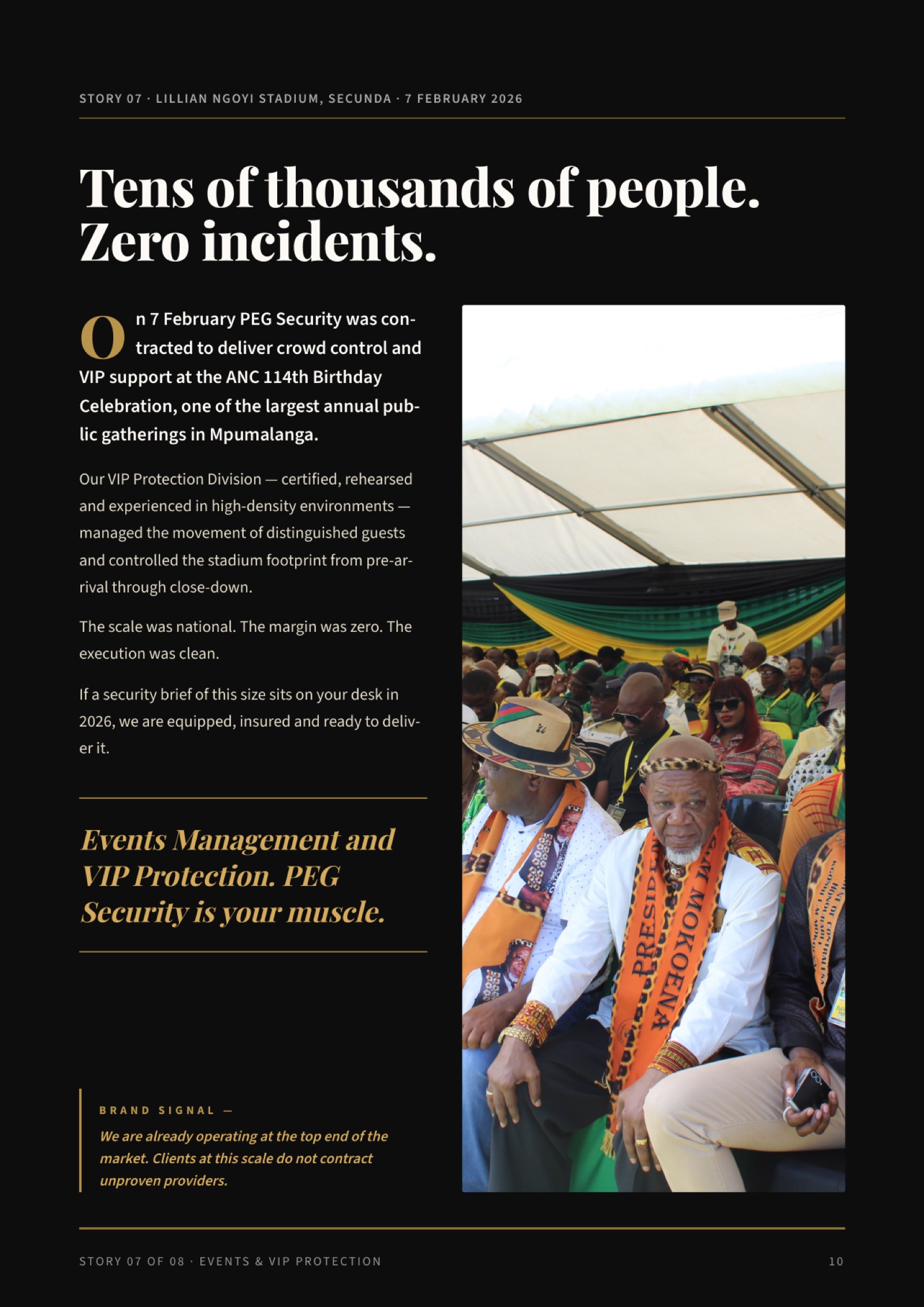 Story 07 - Tens of thousands of people, zero incidents - ANC 114 stadium deployment