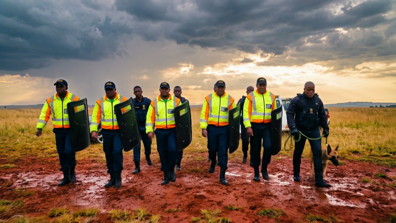 Scene 04 Force - Full PEG team formation at golden dawn Highveld with K9 and fleet